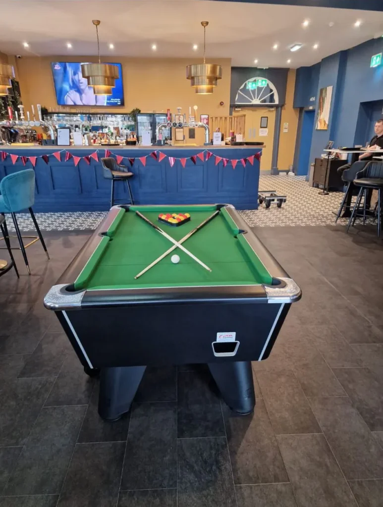 Pool Table Installed In Bar